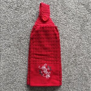 Red Hanging Towel with Embroidery